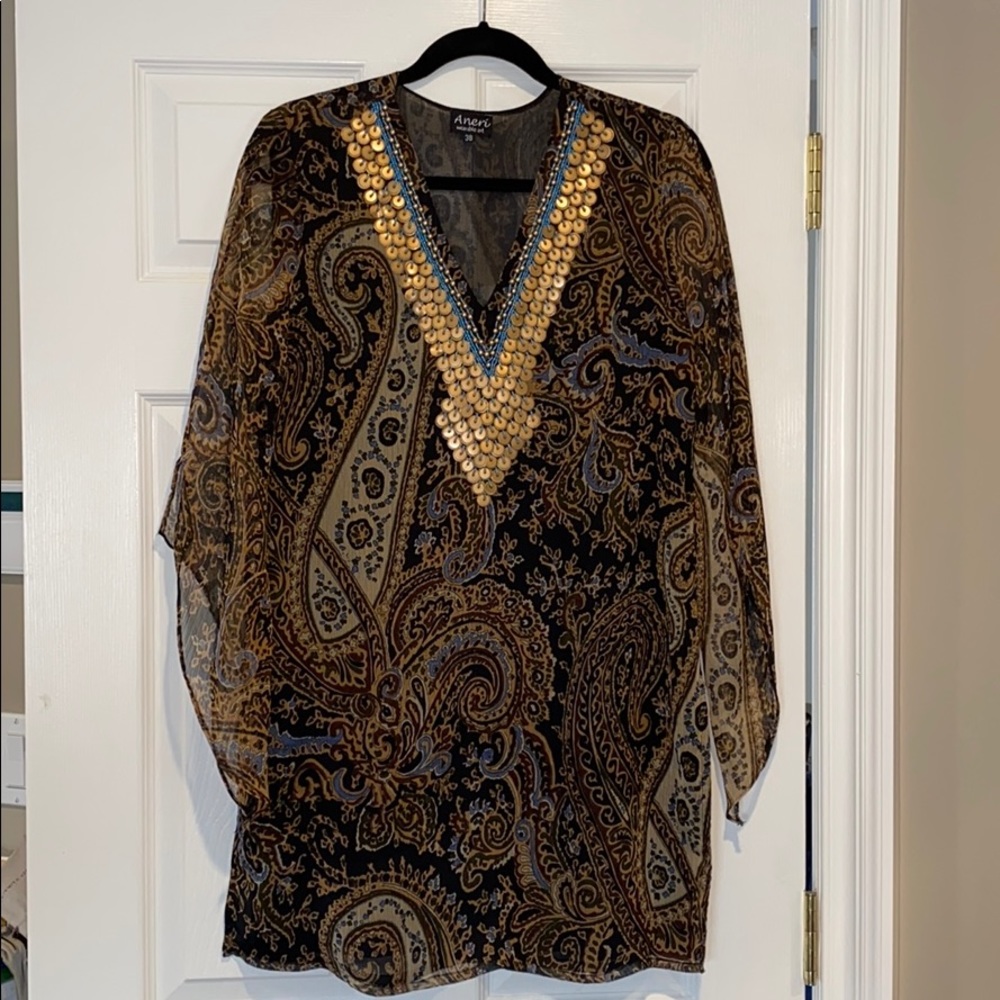 NWOT gorgeous beaded neckline dress